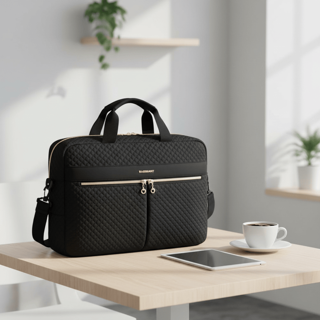 Porte-Documents noir au café