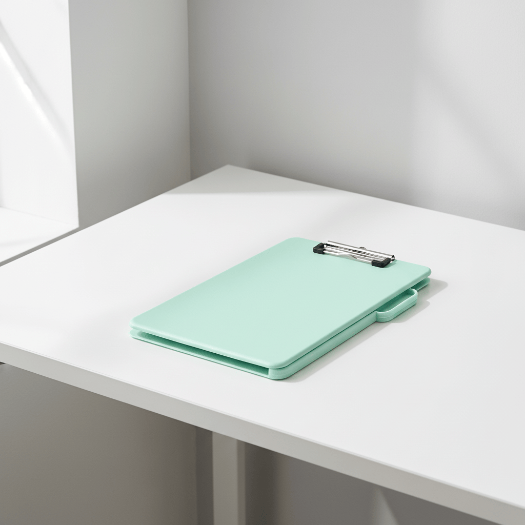 Porte-documents vert menthe à plat fermé