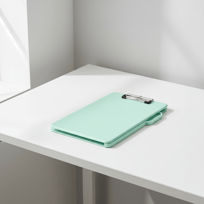 Porte-documents vert menthe à plat fermé