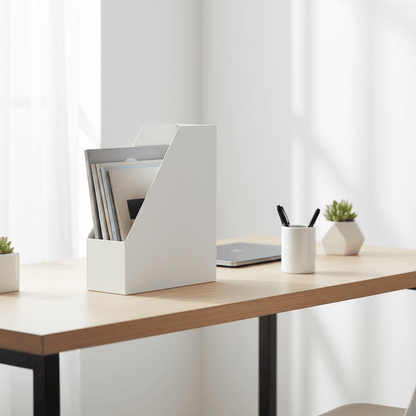 Porte-revues blanc modulaire bureau