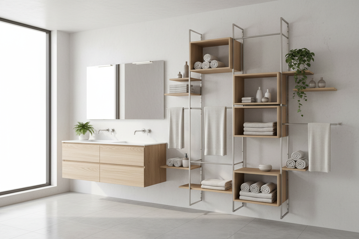 Porte-serviettes mural moderne et modulable