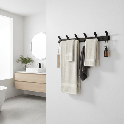 Porte-serviettes noir mat en aluminium