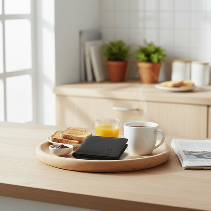 Portefeuille avec café matinal