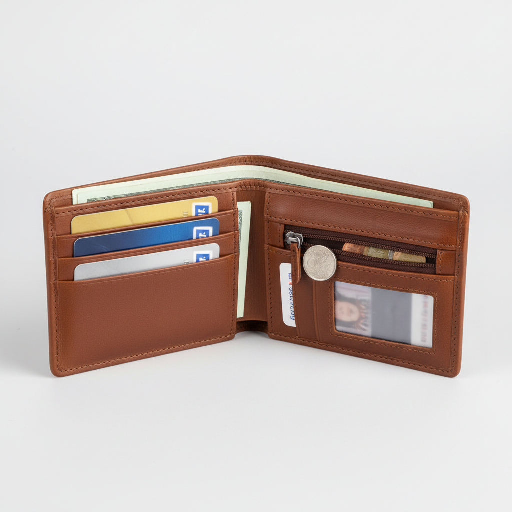 Portefeuille avec contenu organisé