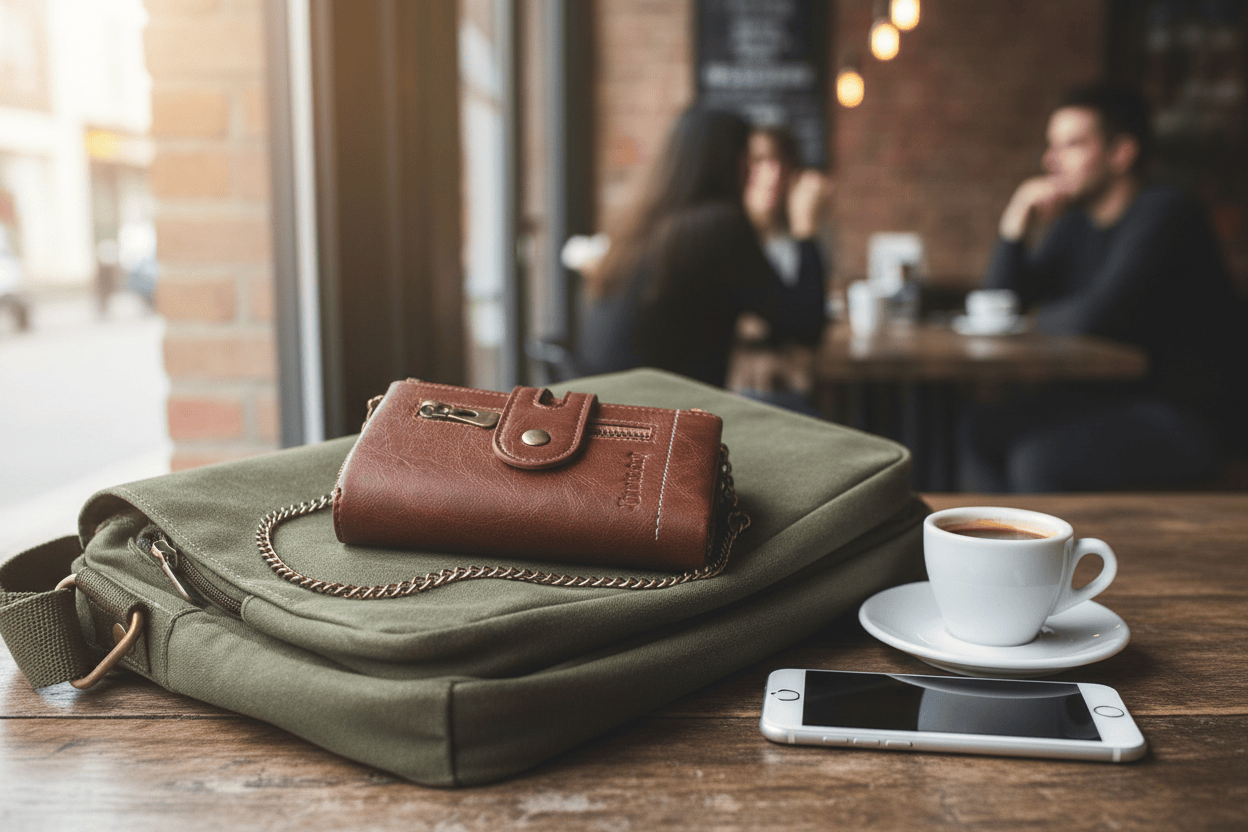Portefeuille café urbain