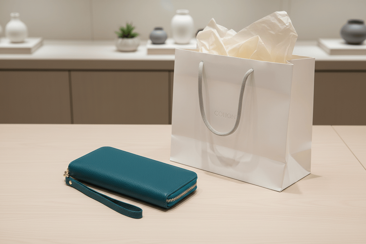 Portefeuille en boutique