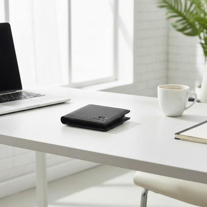 Portefeuille sur bureau moderne