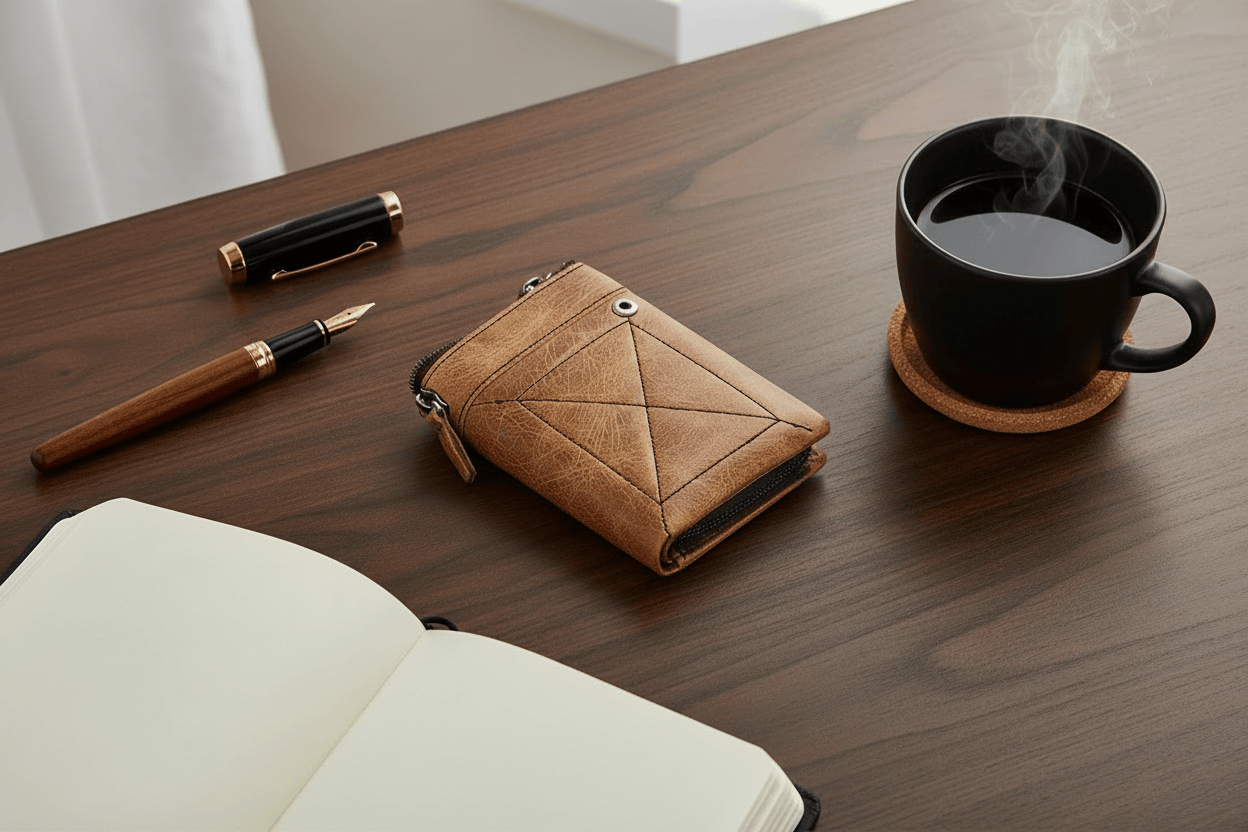 Portefeuille sur bureau