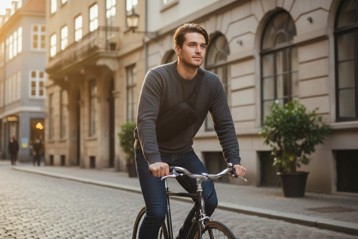 Professionnel créatif à vélo