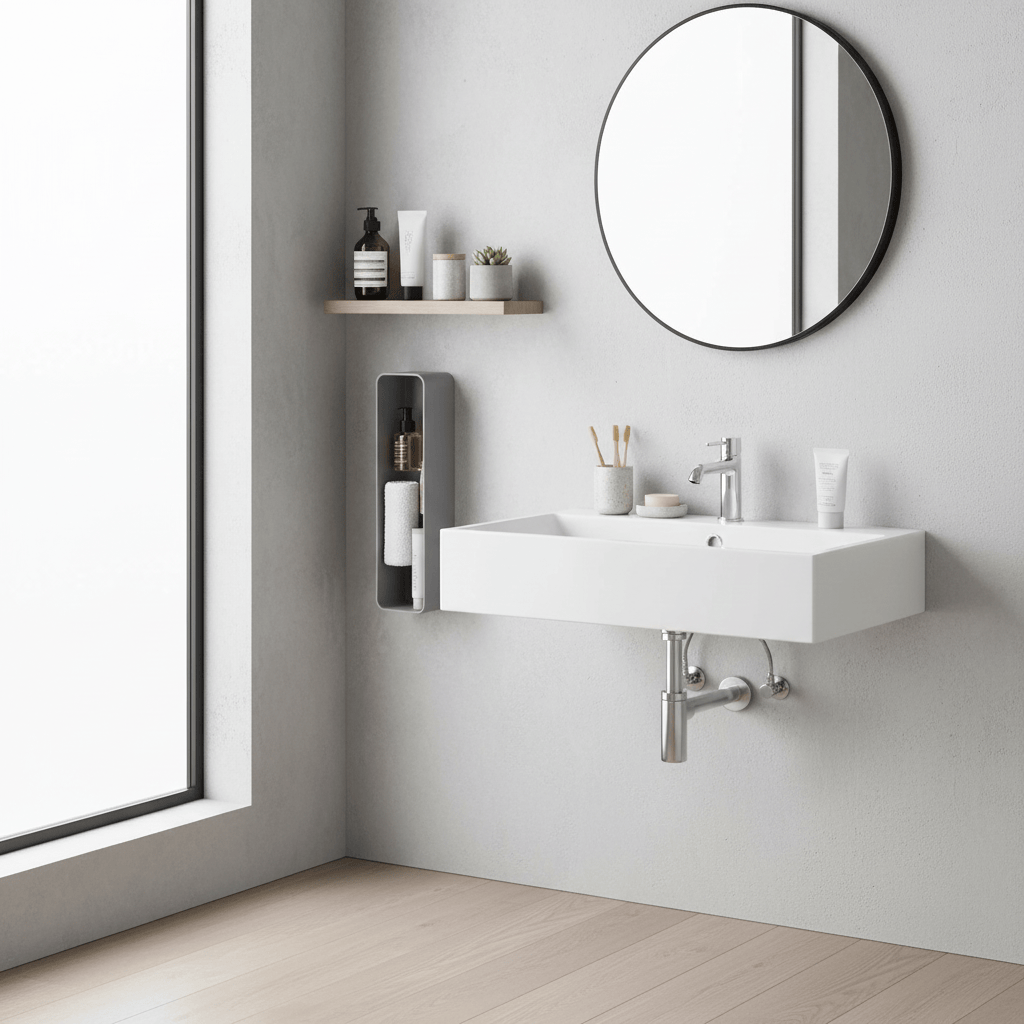 Rangement mural gris sophistiqué