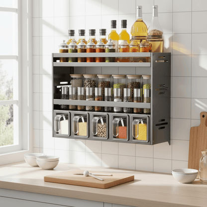 Rangement mural modulaire pour épices