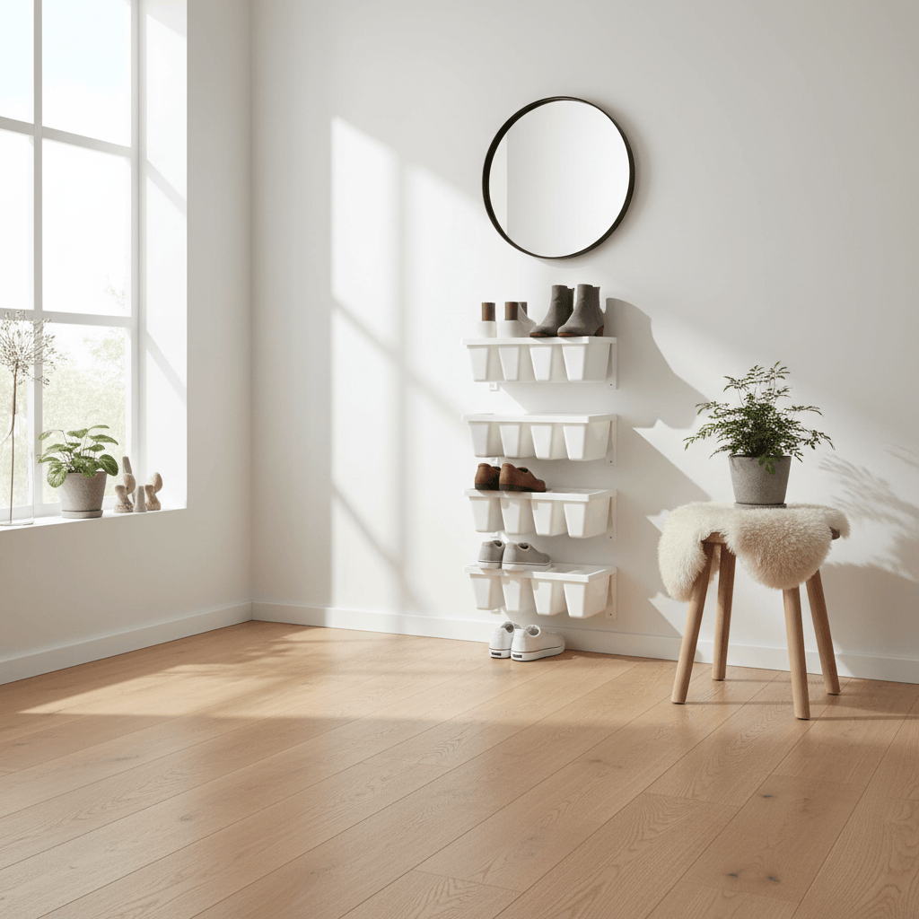 Rangement vertical dans une entrée