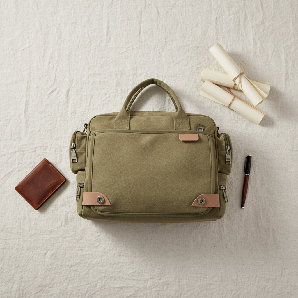 Sac avec documents et accessoires