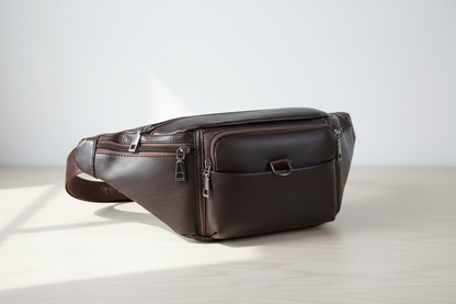 Sac banane marron sur bois