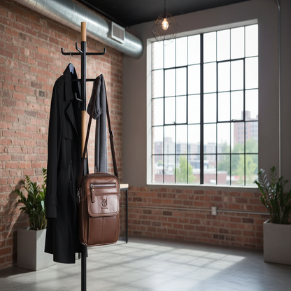Sac cuir marron en coworking