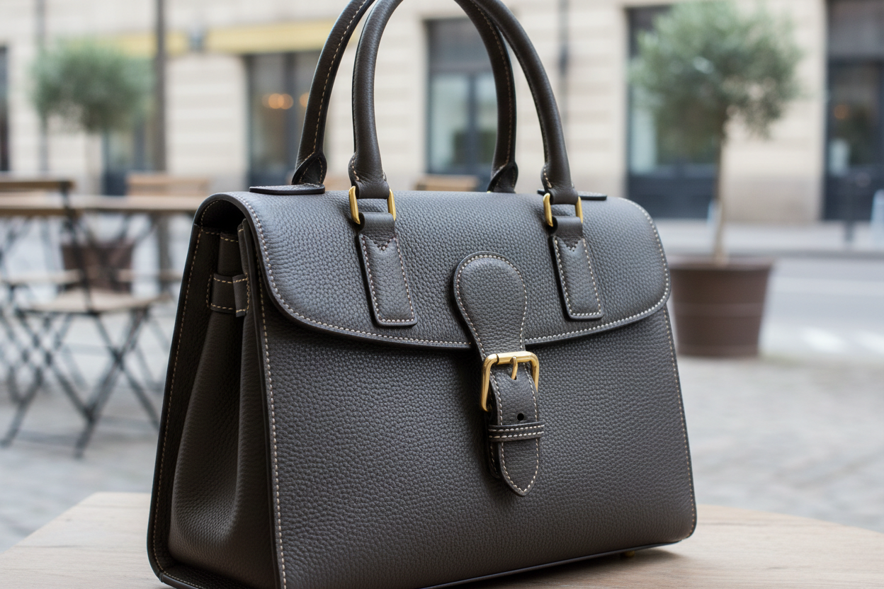 Sac en cuir texturé premium