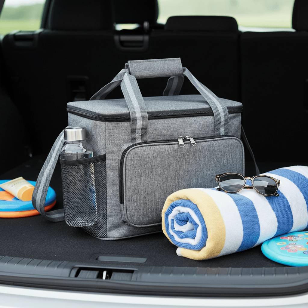 Sac isotherme dans le coffre de voiture