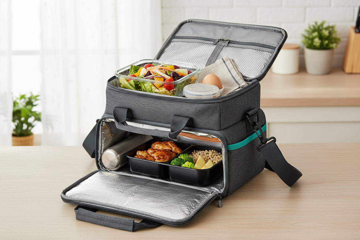 Sac isotherme ouvert avec compartiments