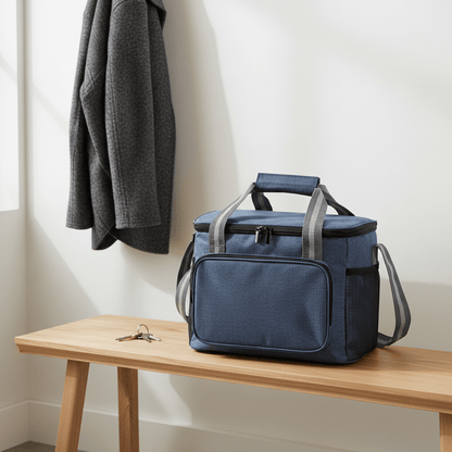 Sac isotherme sur banc d'entrée