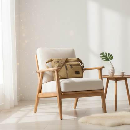 Sac sur fauteuil nordique