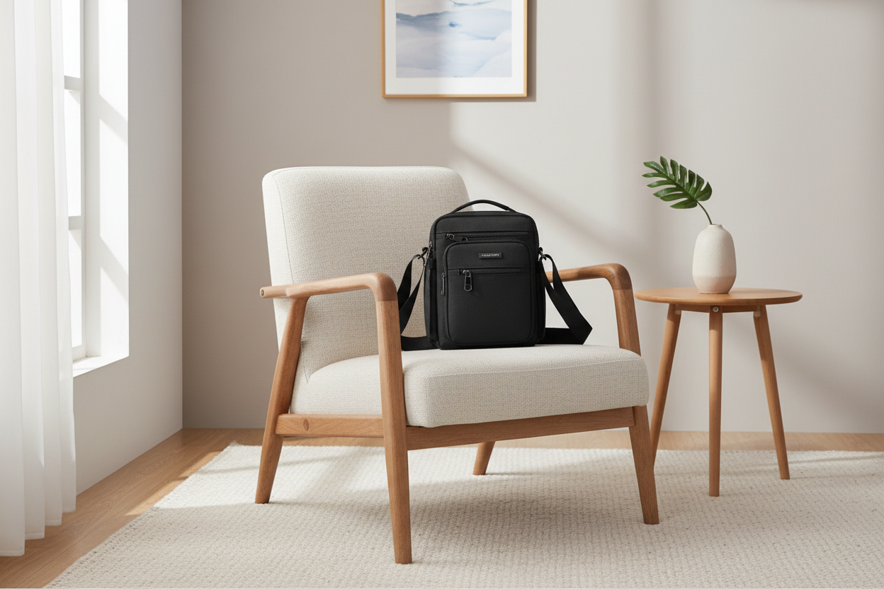 Sac sur fauteuil