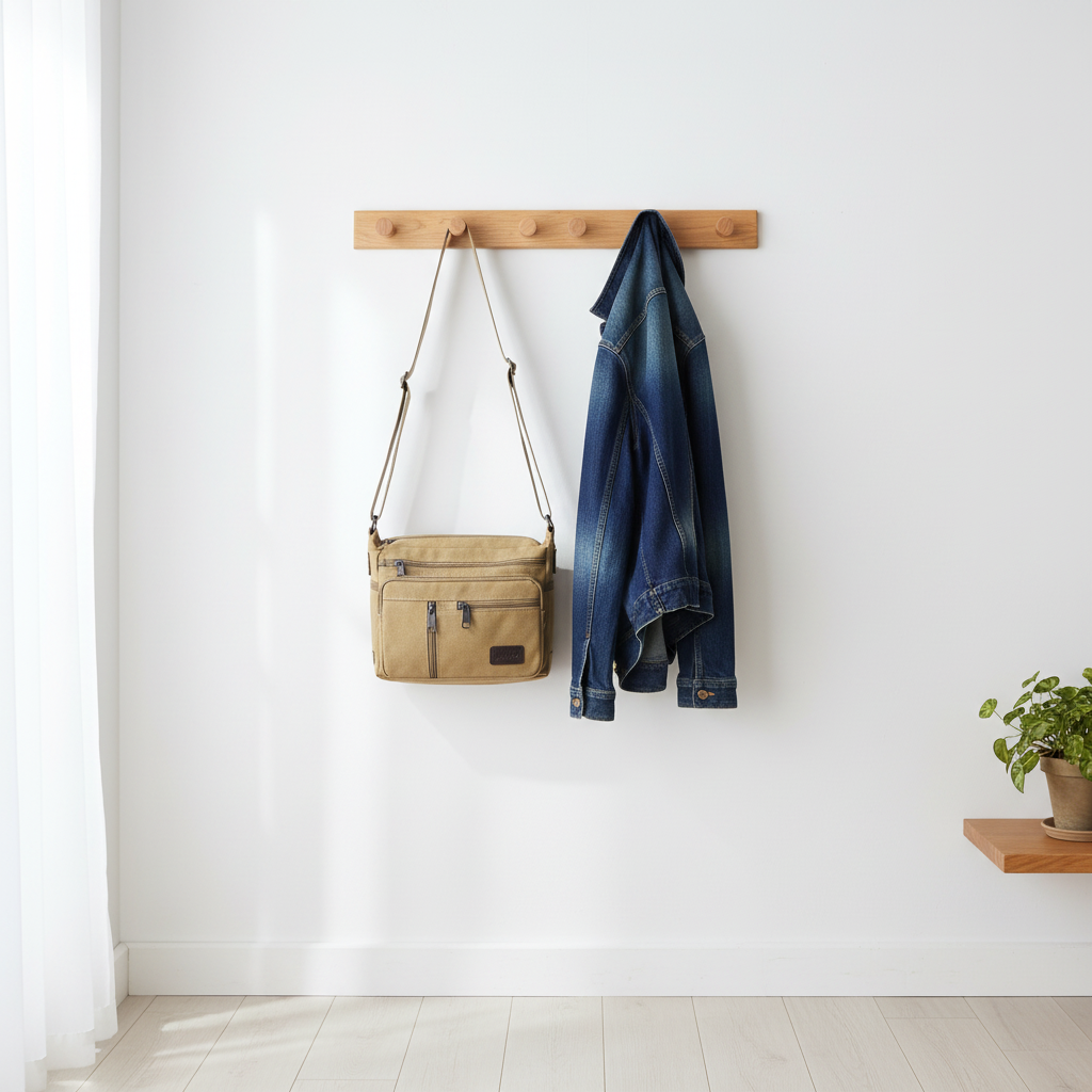 Sac sur porte-manteau avec veste