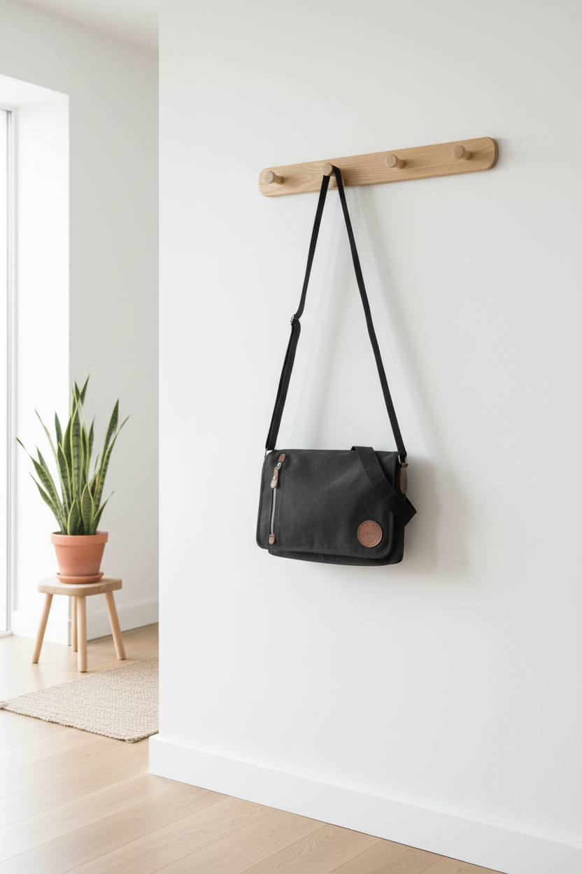Sac suspendu sur portemanteau