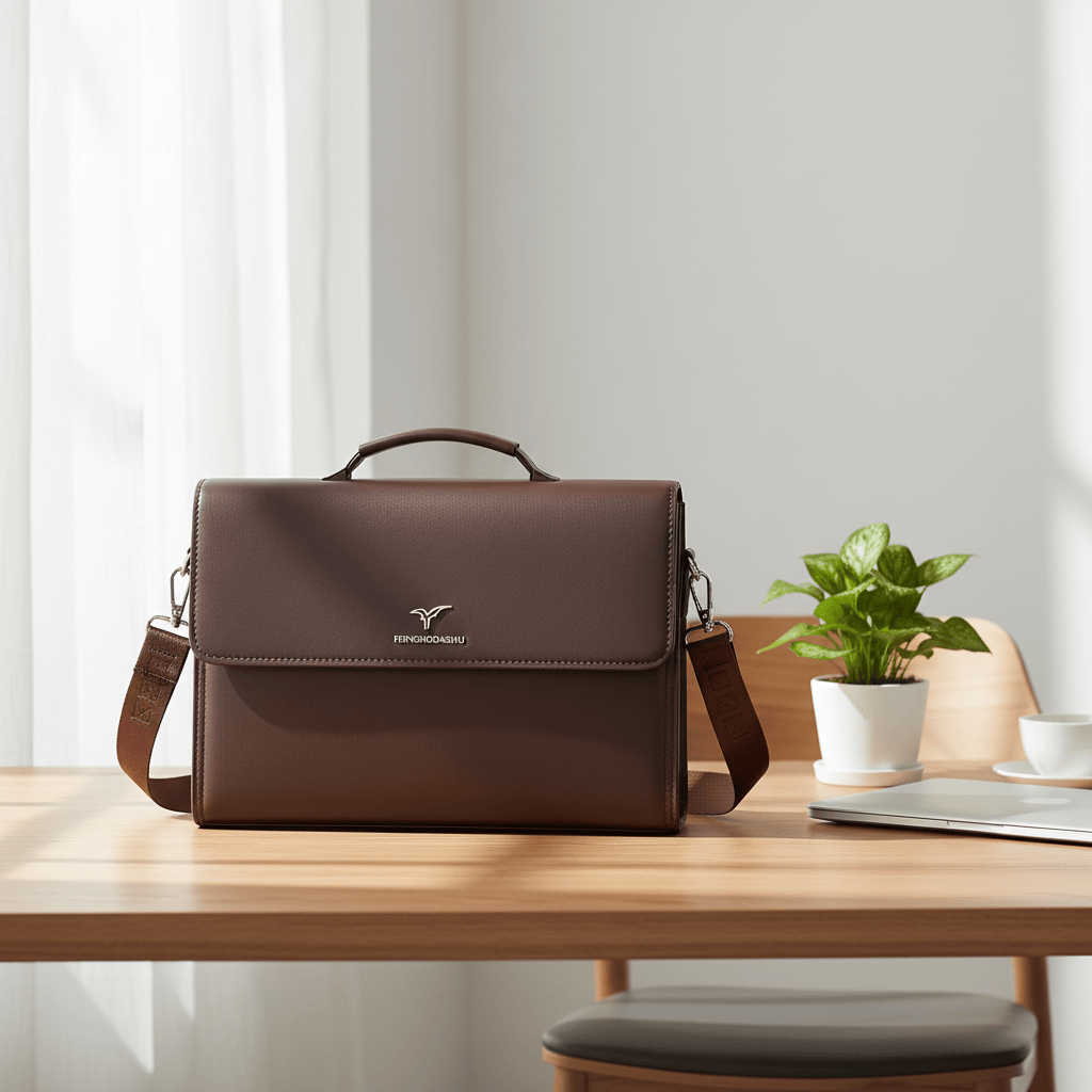 Sacoche marron home office