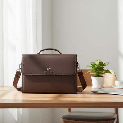 Sacoche marron home office