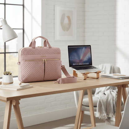 Sacoche matelassée rose poudré avec bandoulière