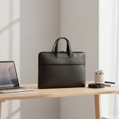 Sacoche noir sur bureau