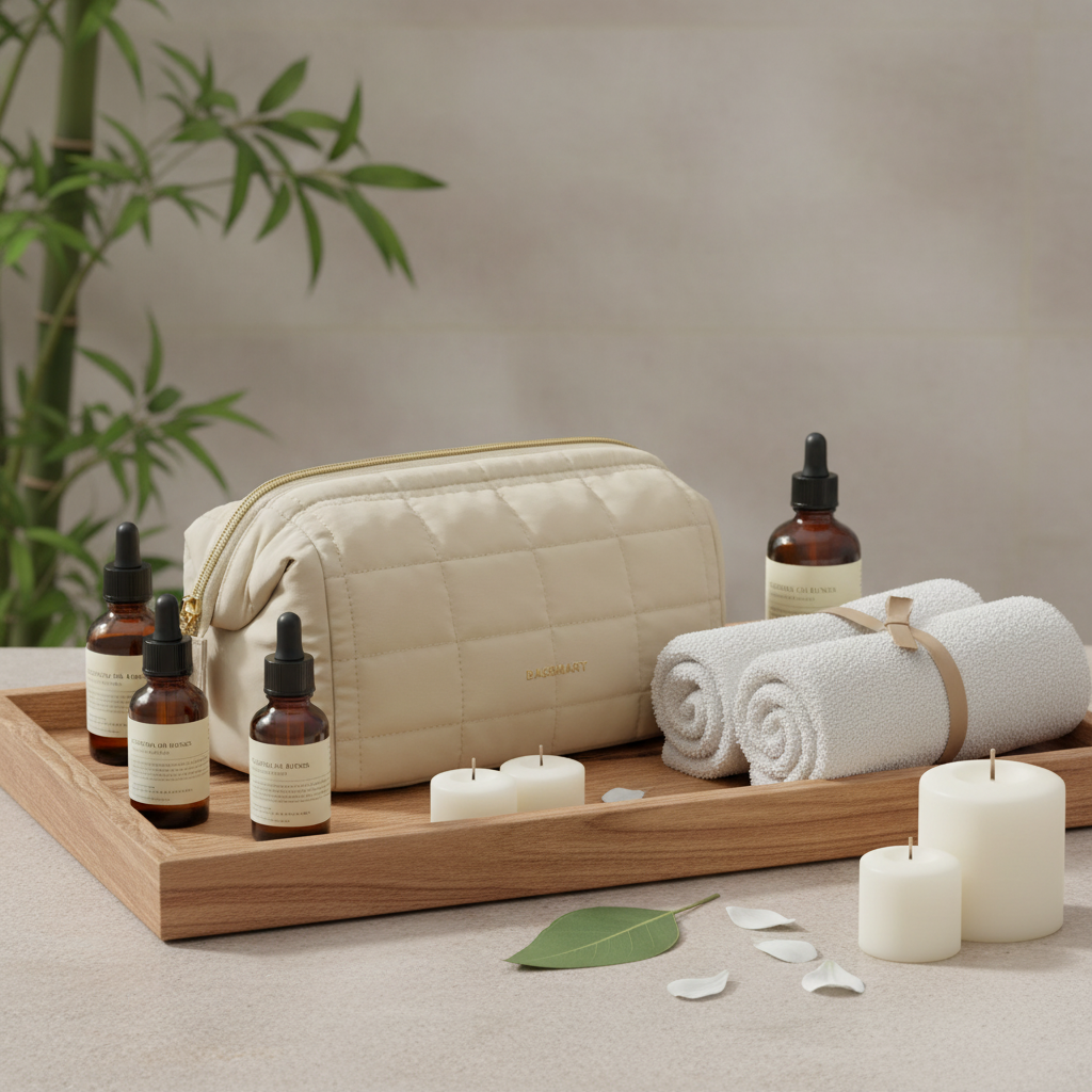 Trousse de Toilette Femme Matelassée - Organisation Cosmétique Portable.