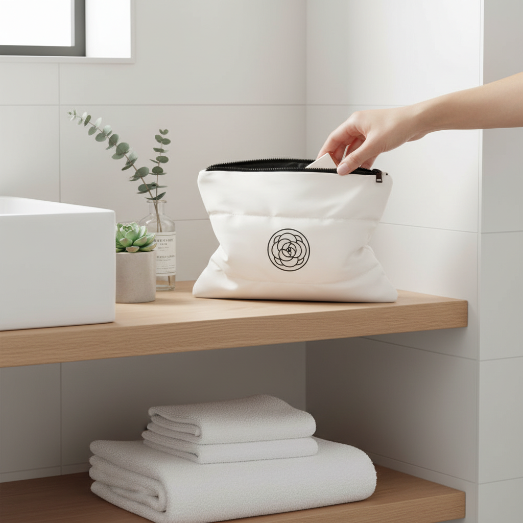 Scène étagère salle de bain