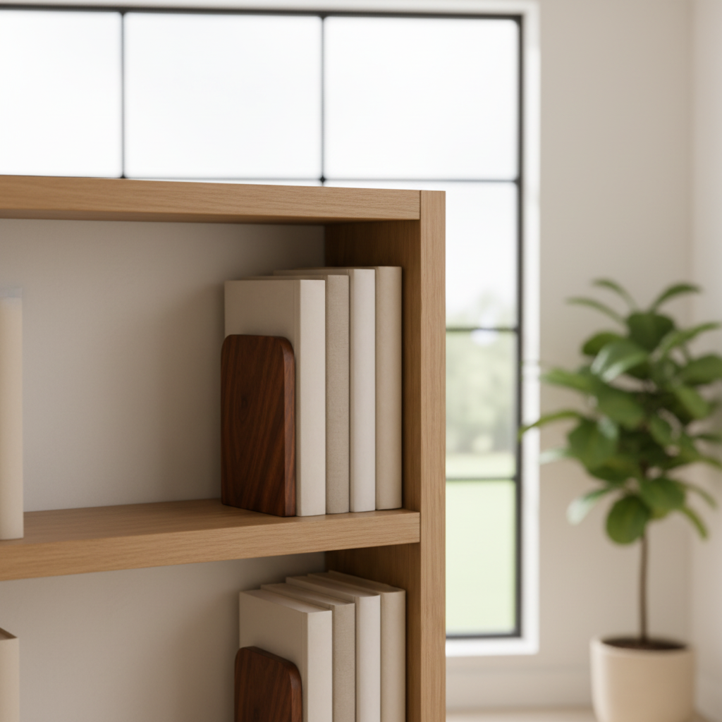 Serre-livres noyer - bibliothèque