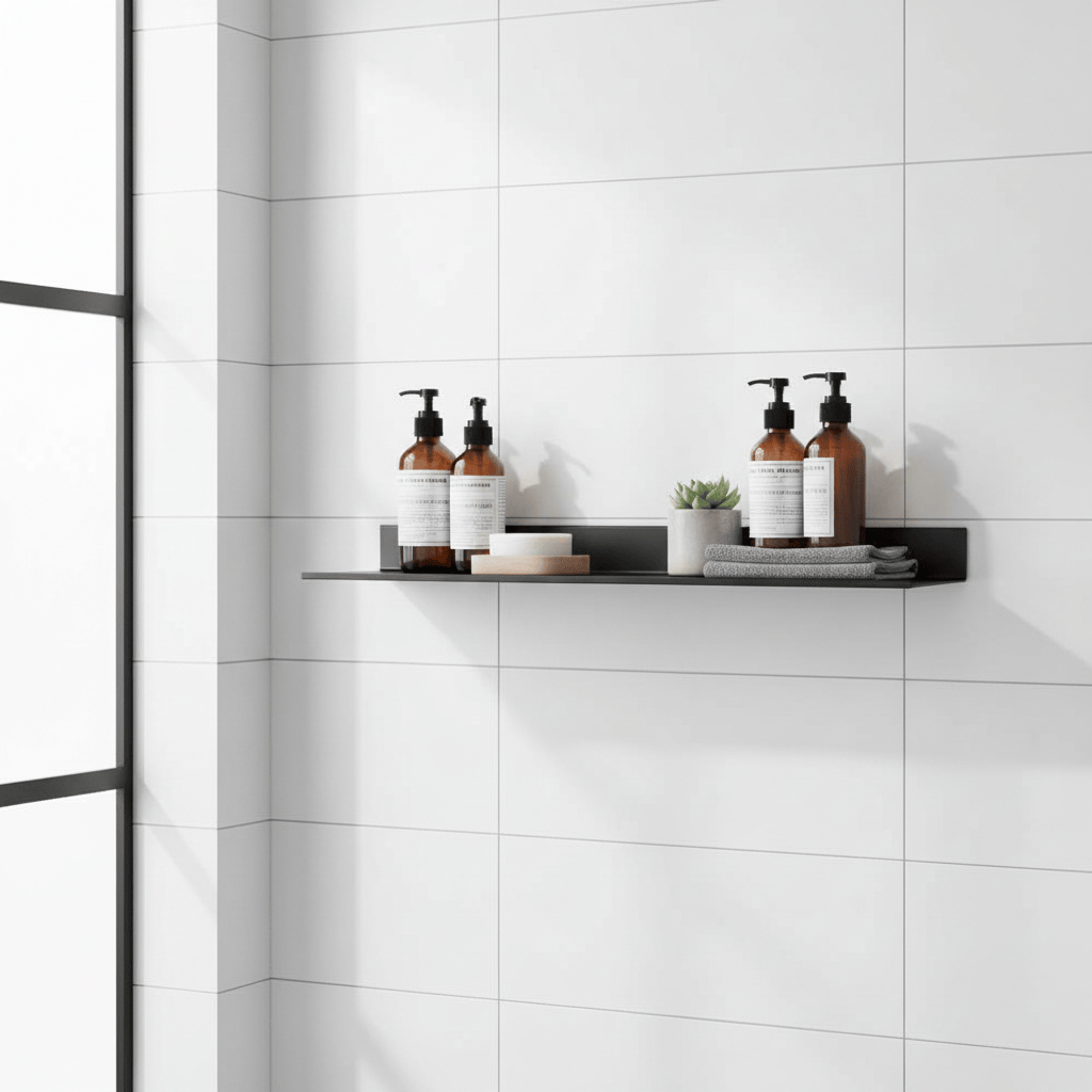 Étagère aluminium noir mat en L