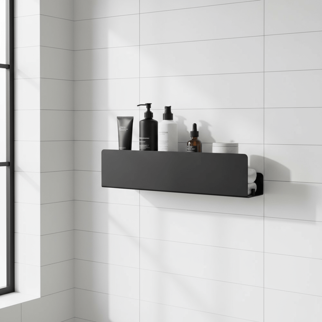 Étagère aluminium noir mat flottante