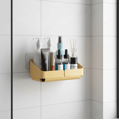 Étagère blanche avec barre frontale amovible