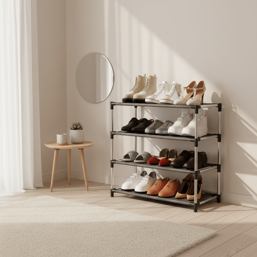 Étagère dans un coin chambre