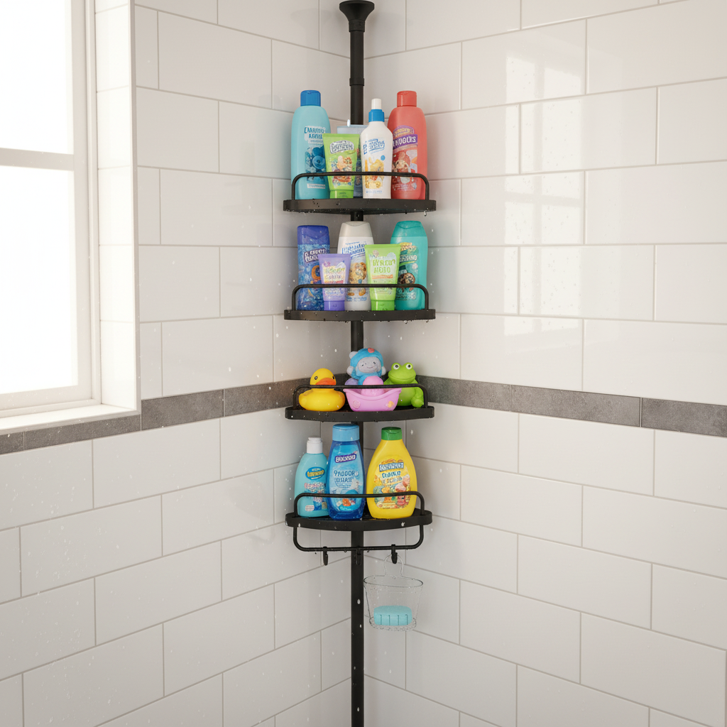 Étagère douche salle de bain famille