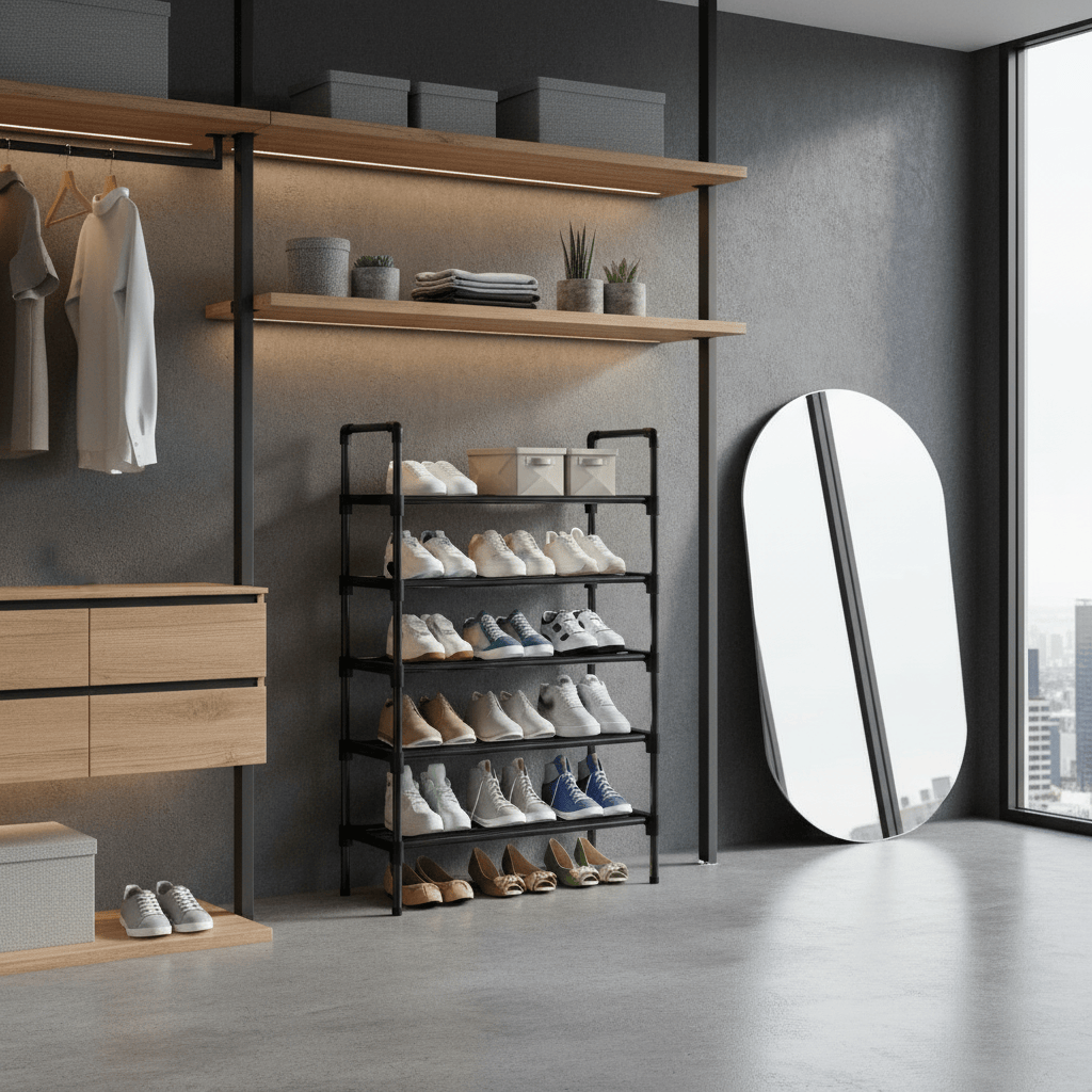 Étagère empilable dans un dressing