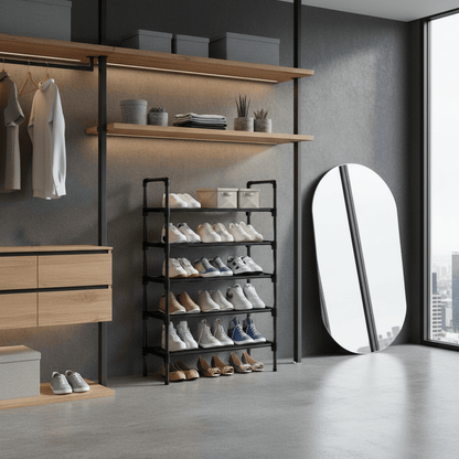 Étagère empilable dans un dressing