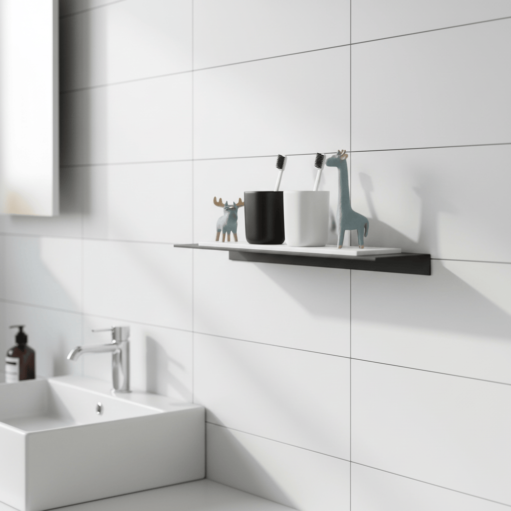 Étagère flottante noire ultra-fine