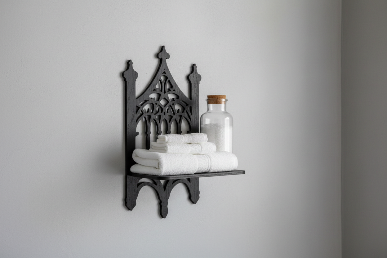 Étagère gothique salle de bain