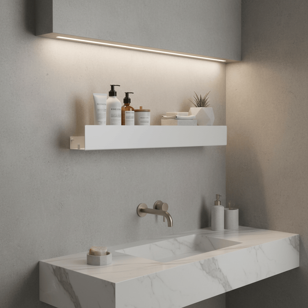 Étagère grise neutre architecturale