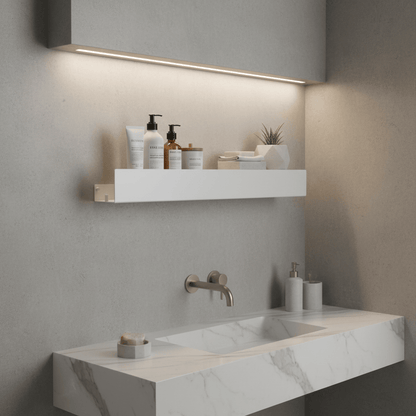 Étagère grise neutre architecturale