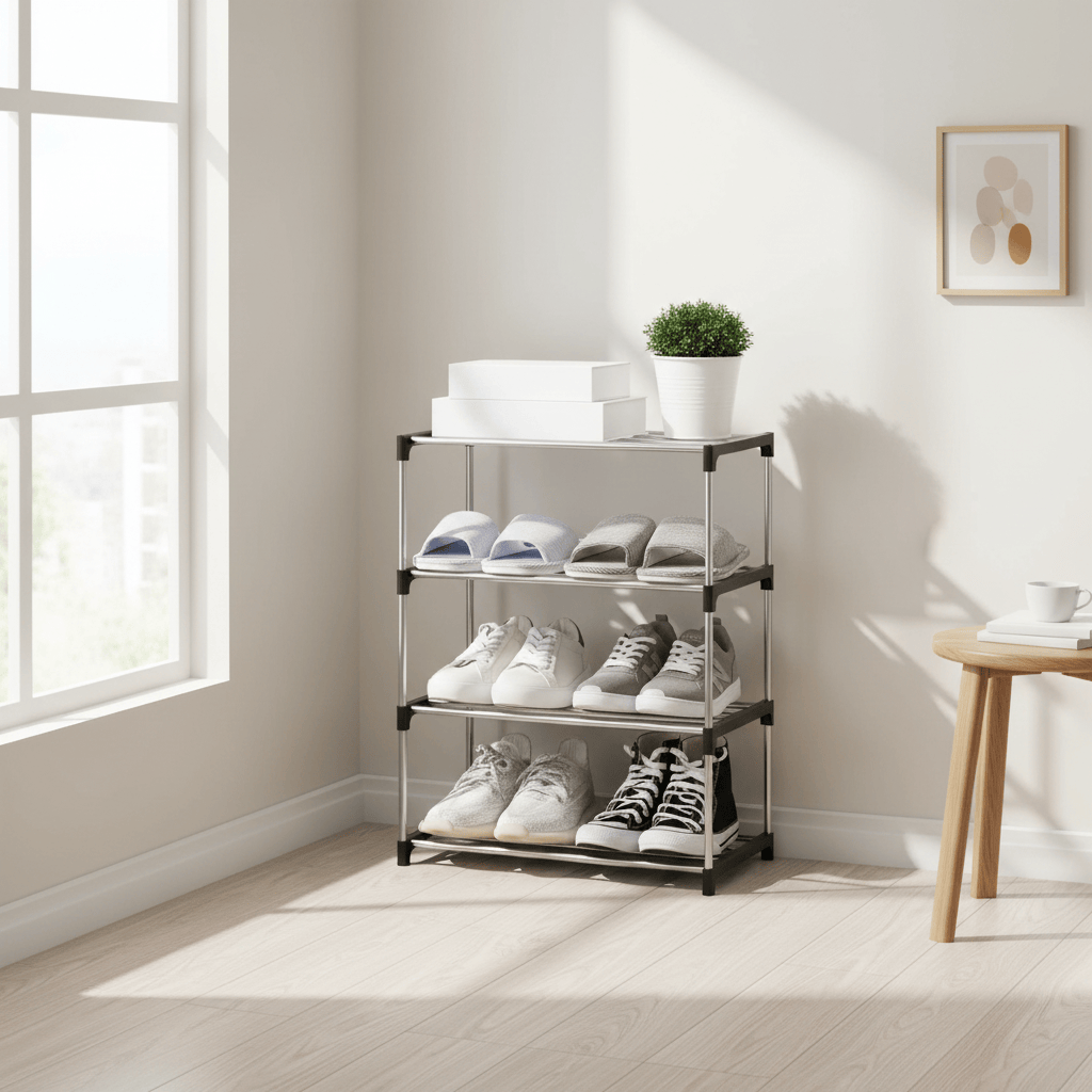 Étagère modulaire dans une entrée