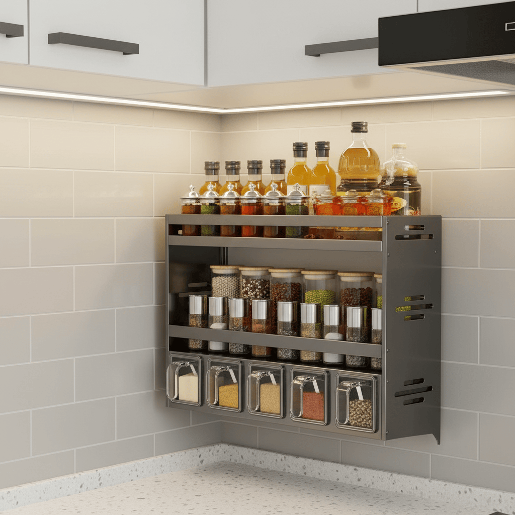 Étagère multi-niveaux avec visibilité complète