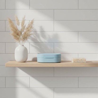 Étagère organisée style nordique