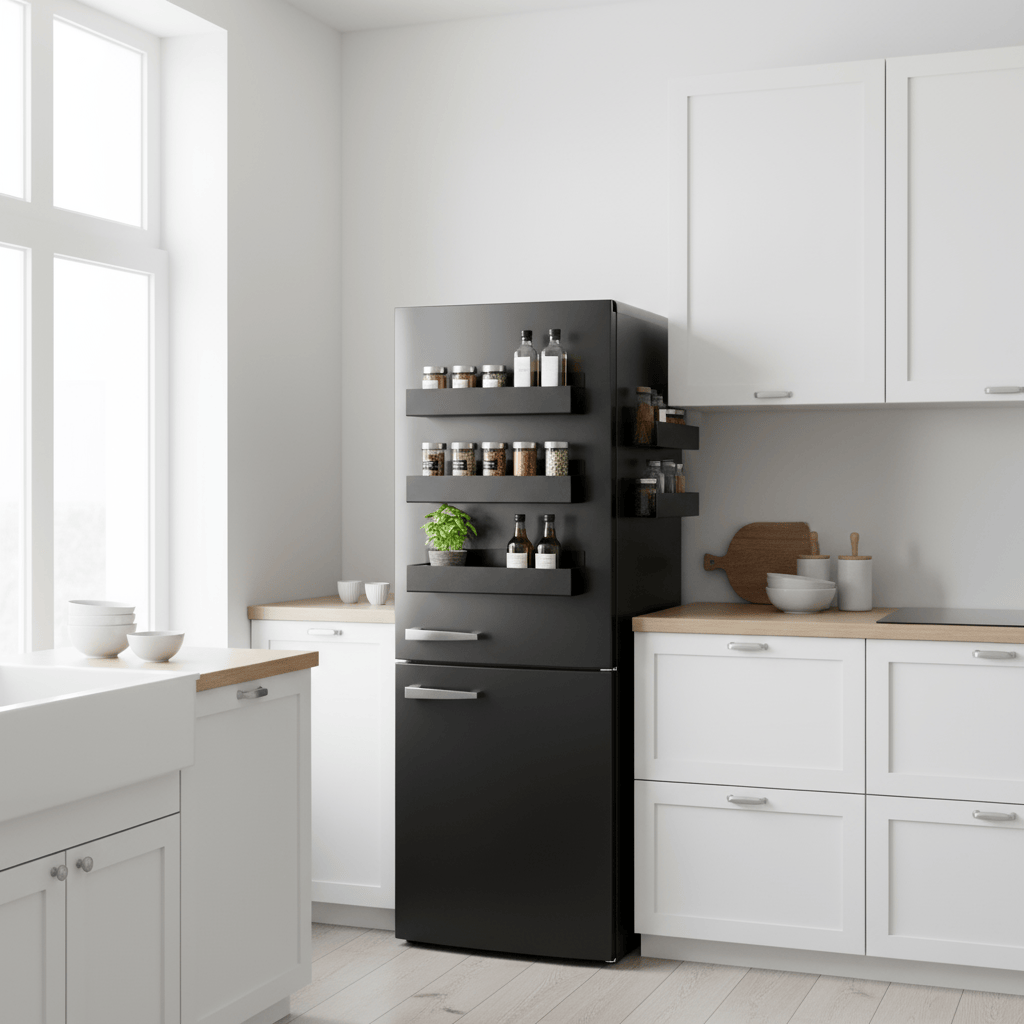 Étagères magnétiques avec épices et herbes