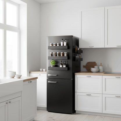 Étagères magnétiques avec épices et herbes